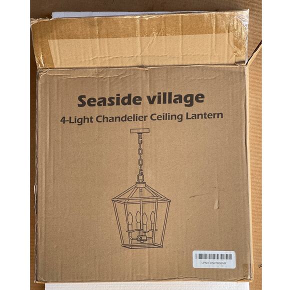 New Seaside Village 4 Light Chandelier Ceiling Lantern - Picture 5 of 9